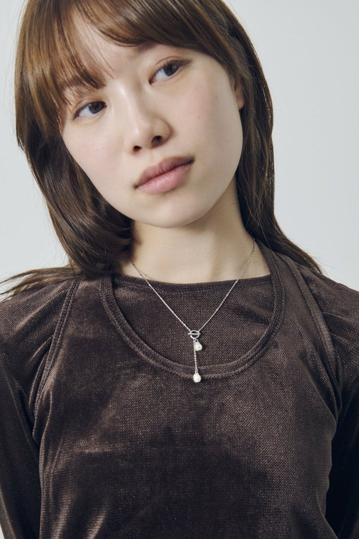 マンテル × パール スリム チェーン ネックレス