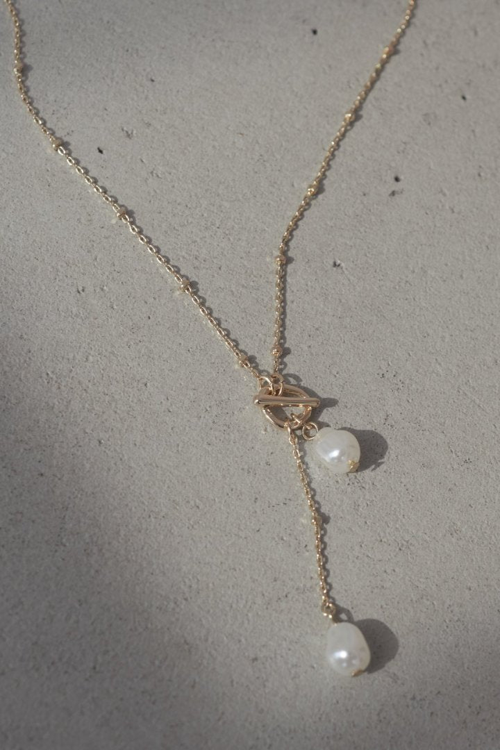 マンテル × パール スリム チェーン ネックレス