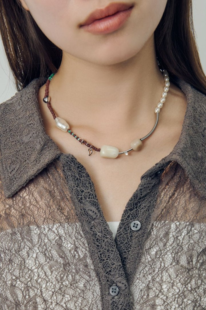 アソートメント カラー ビーズ ネックレス