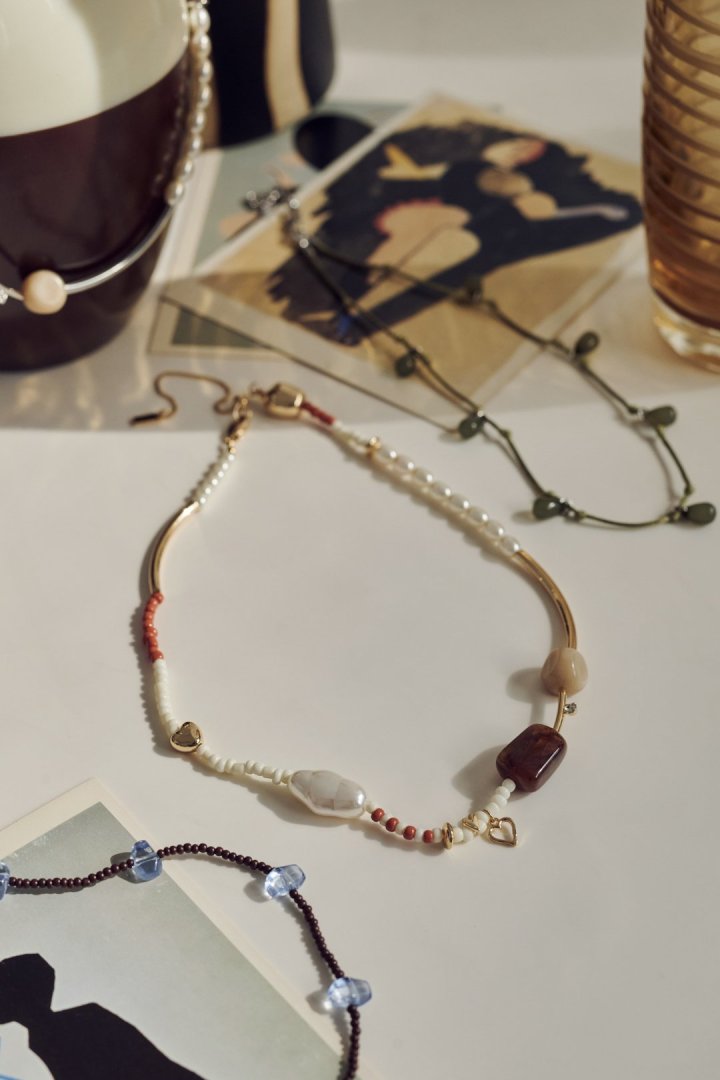 アソートメント カラー ビーズ ネックレス