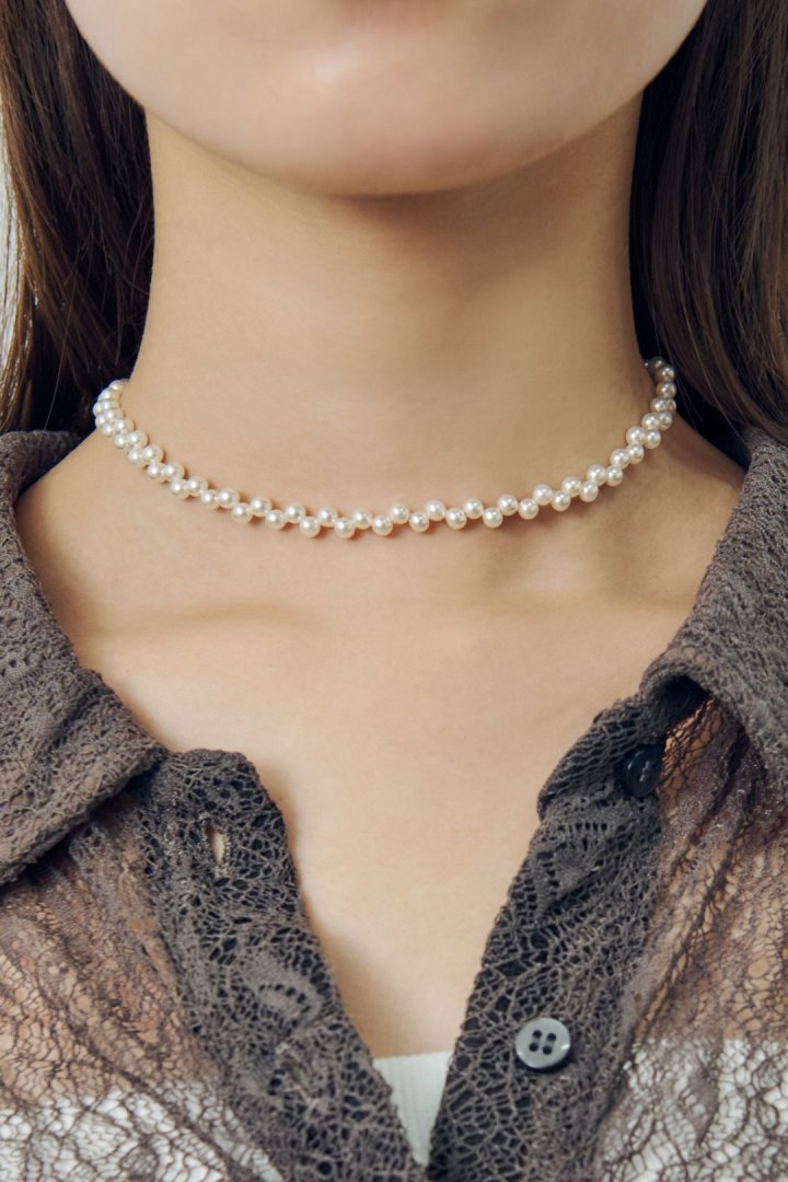 ツイスト バブル ライン ネックレス