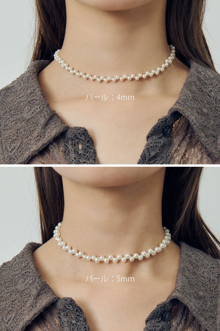 ツイスト バブル ライン ネックレス