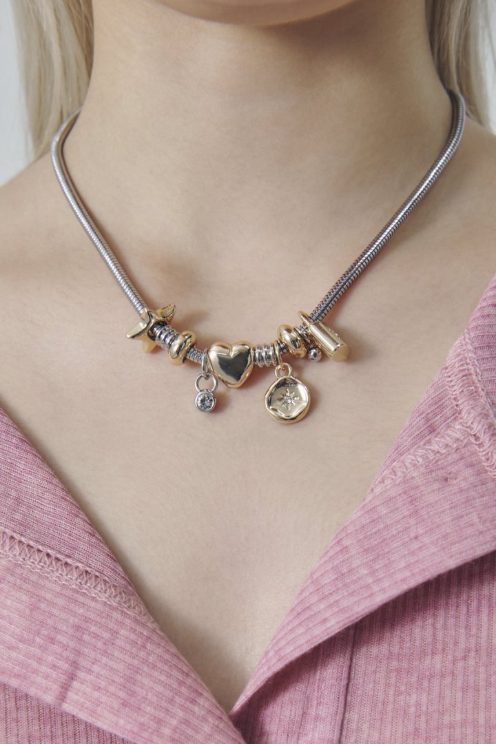 ミックス モチーフ スネーク チェーン ネックレス – GOLDY Onlinestore