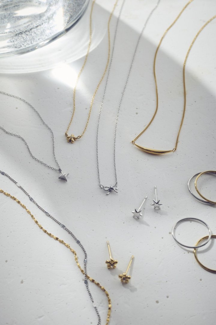 プチ フラワー ステンレス ネックレス