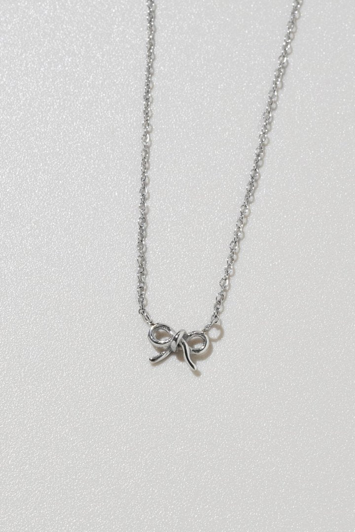 プチ リボン ステンレス ネックレス