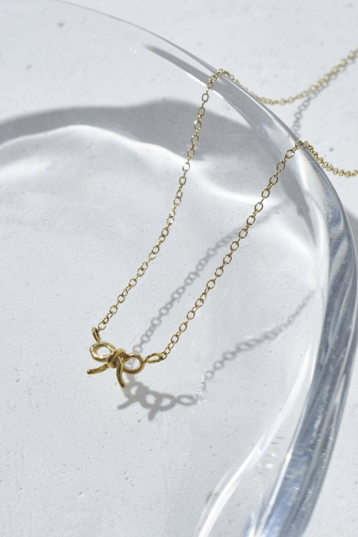 プチ リボン ステンレス ネックレス