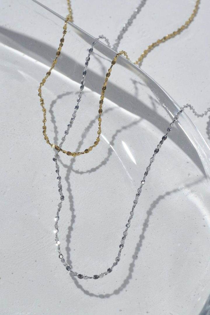 グリッター チェーン ステンレス ネックレス