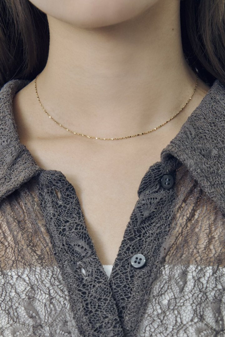 グリッター チェーン ステンレス ネックレス