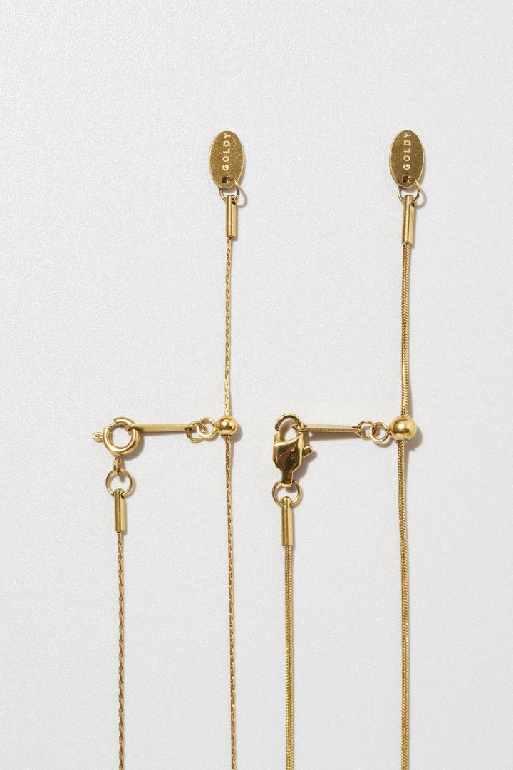 スネーク チェーン & ウォーター パール レイヤード ステンレス ネックレス