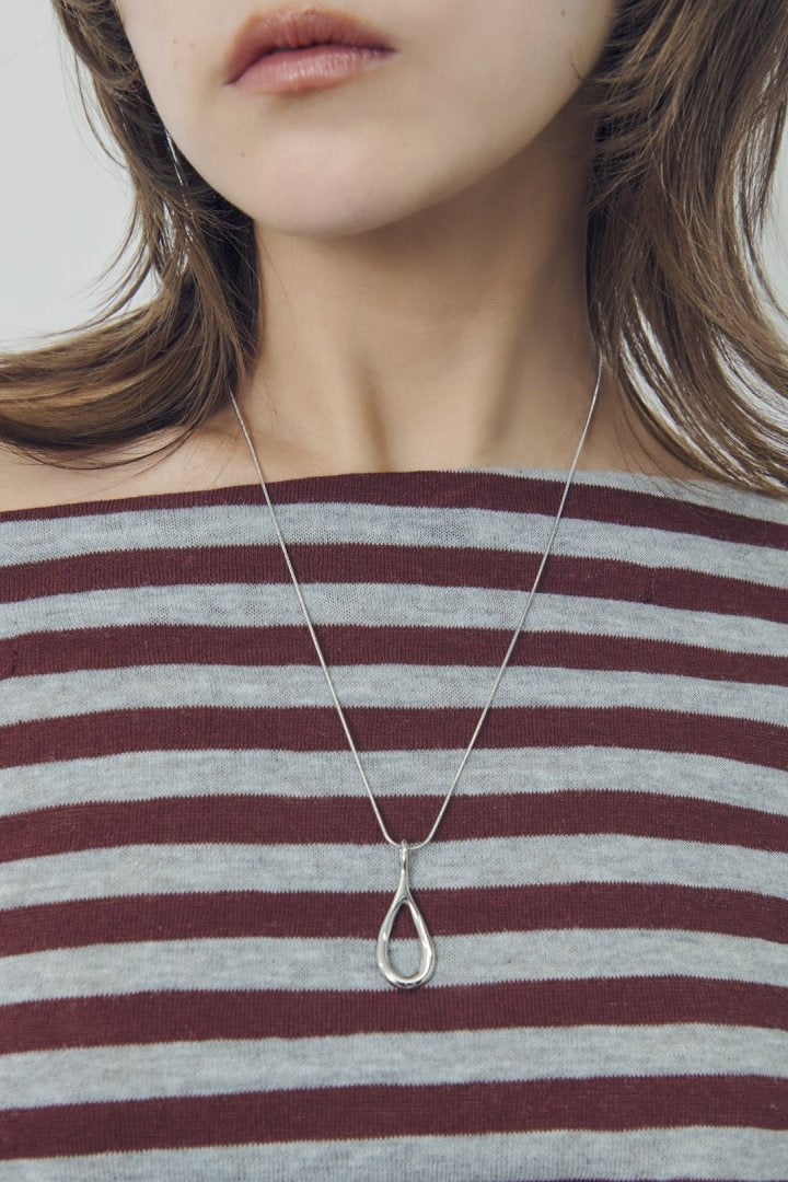 ドロップ ロング ステンレス ネックレス