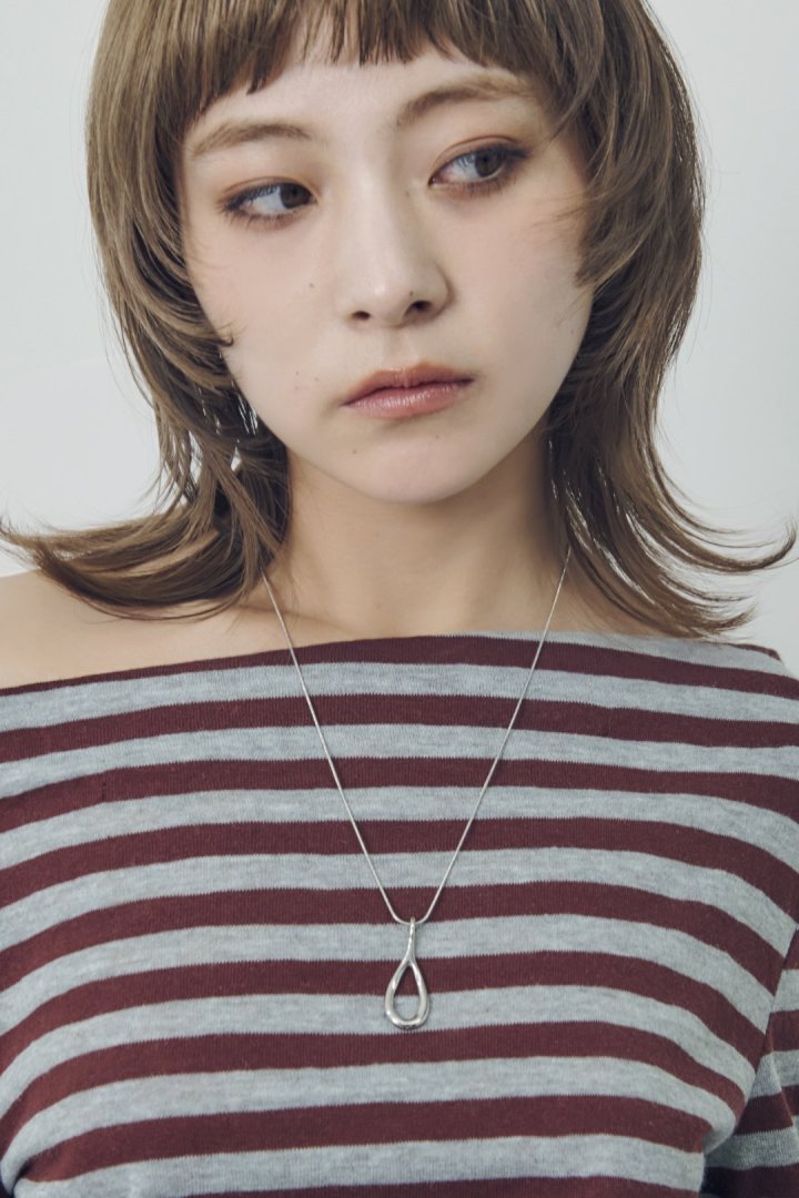 ドロップ ロング ステンレス ネックレス