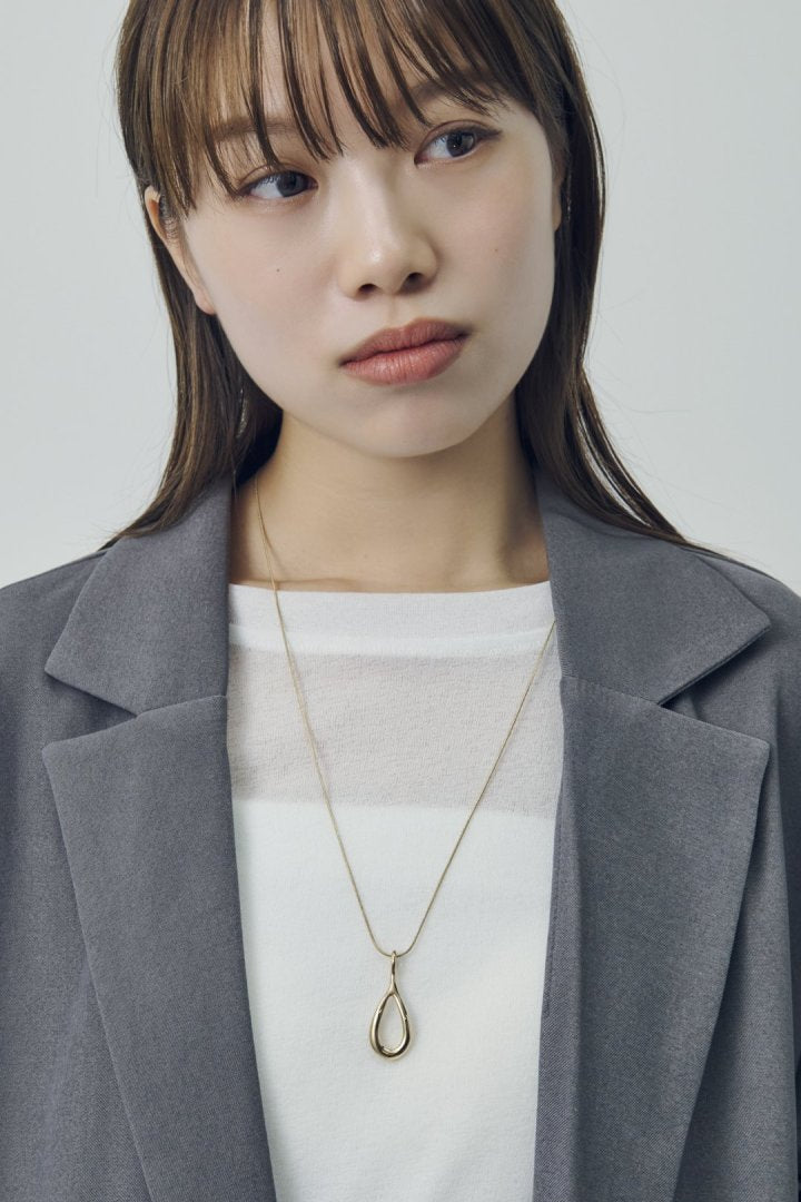 ドロップ ロング ステンレス ネックレス