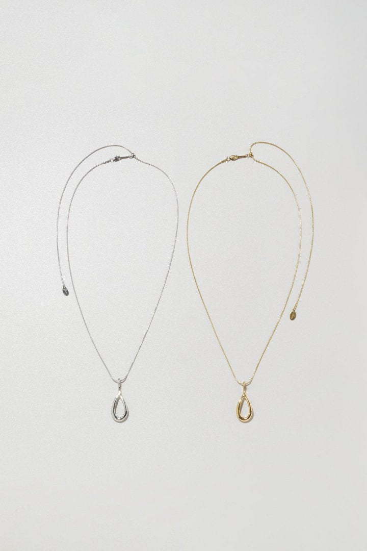 ドロップ ロング ステンレス ネックレス