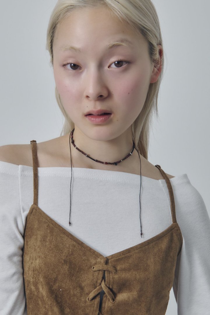 ボーダー ビーズ ネックレス