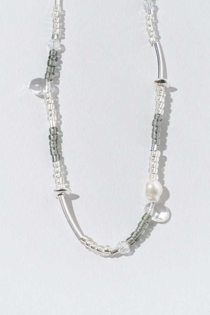 ボーダー ビーズ ネックレス