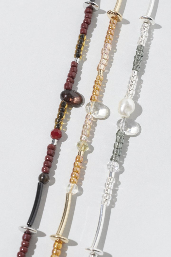 ボーダー ビーズ ネックレス