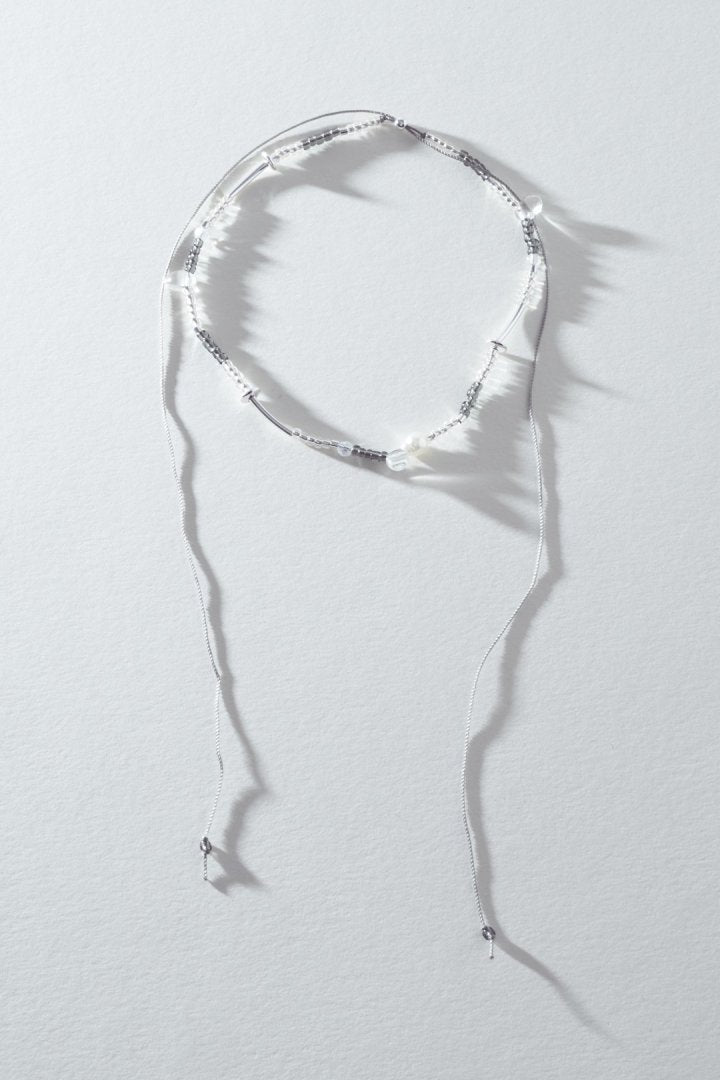 ボーダー ビーズ ネックレス