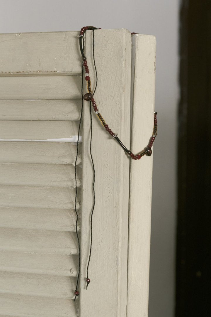 ボーダー ビーズ ネックレス