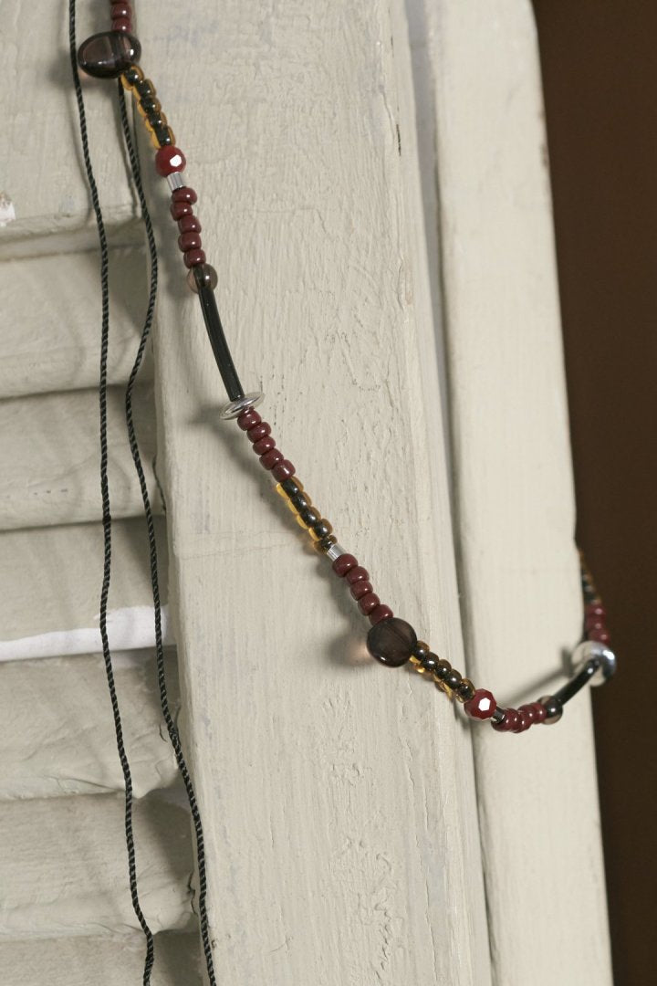 ボーダー ビーズ ネックレス