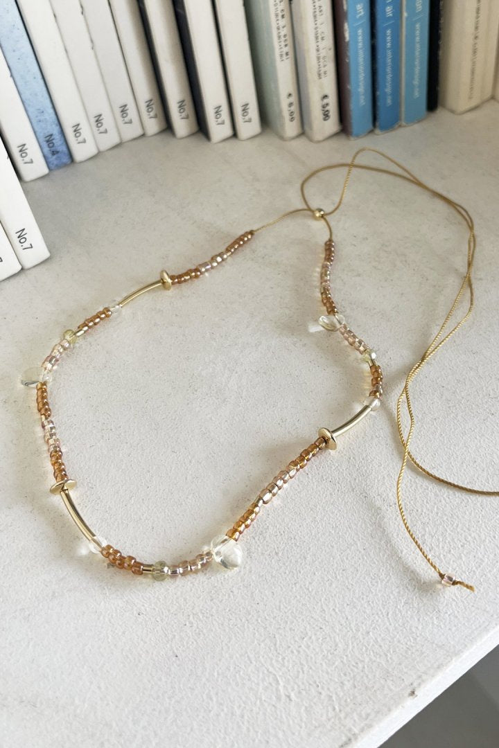 ボーダー ビーズ ネックレス
