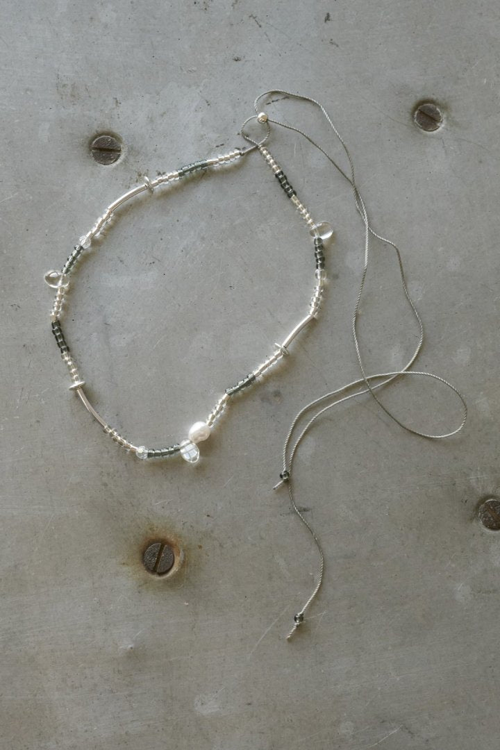 ボーダー ビーズ ネックレス