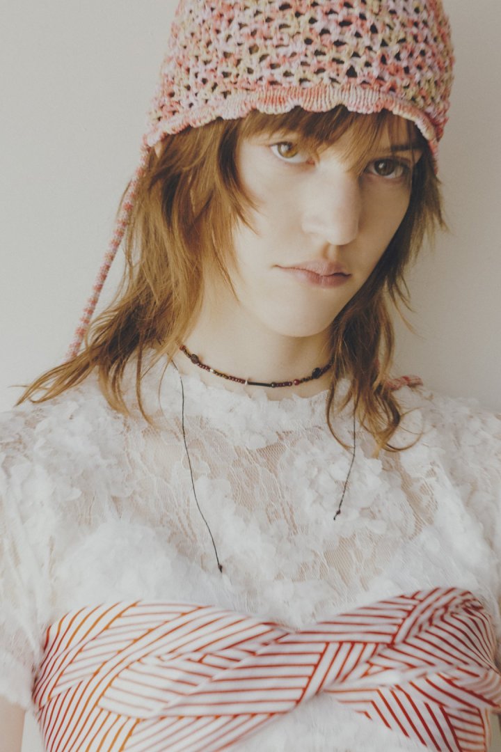 ボーダー ビーズ ネックレス