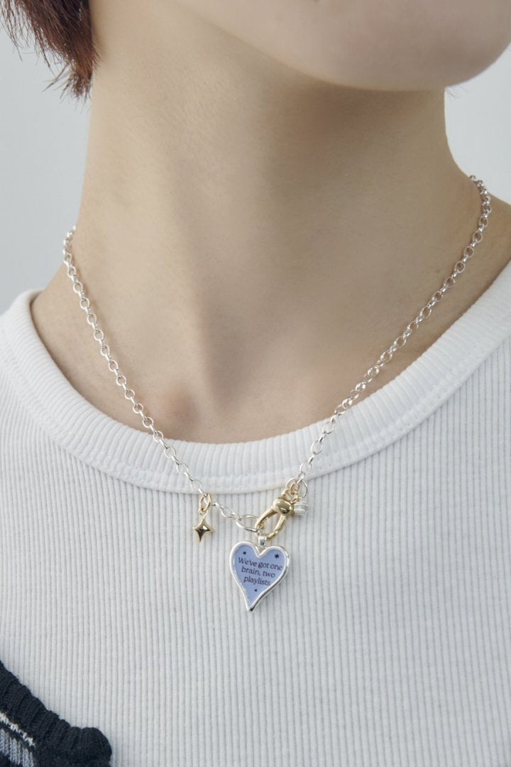 カラー ハート メッセージ ネックレス