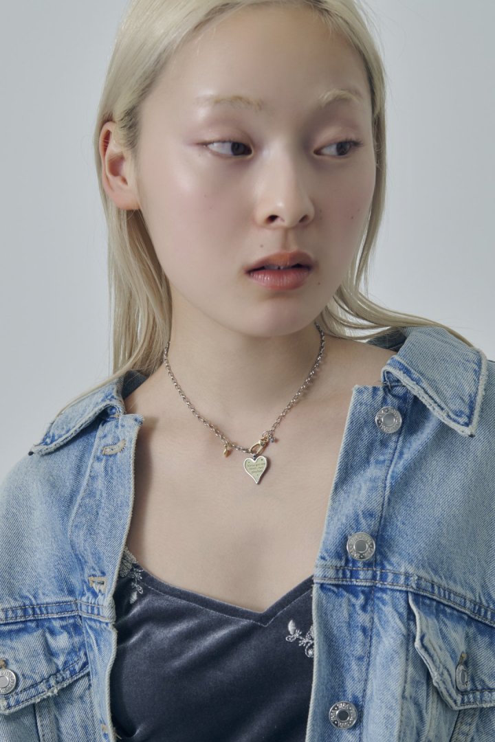 カラー ハート メッセージ ネックレス