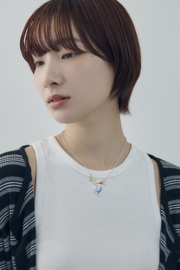 カラー ハート メッセージ ネックレス