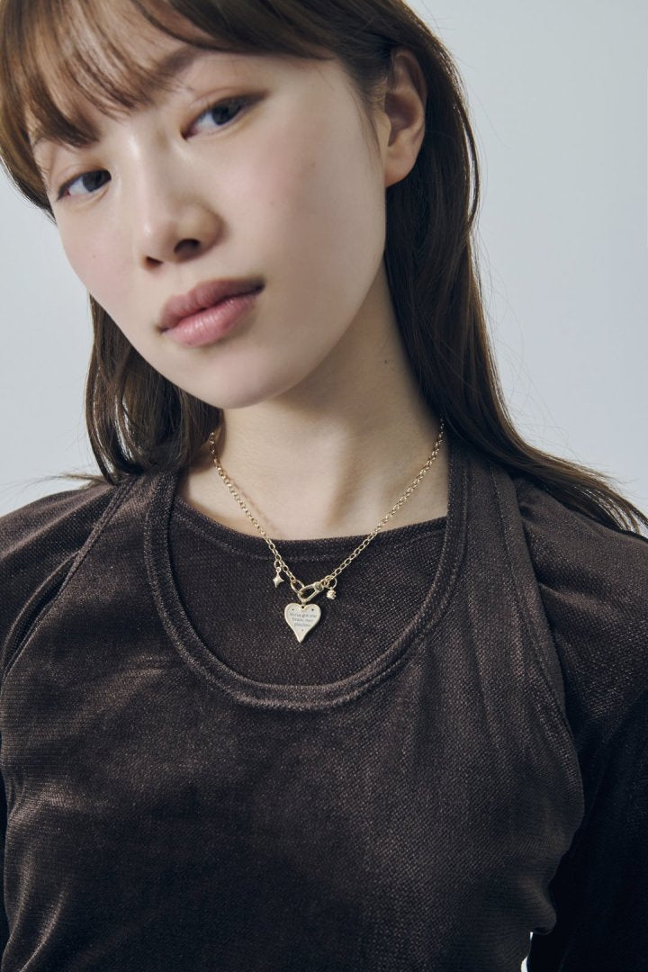 カラー ハート メッセージ ネックレス