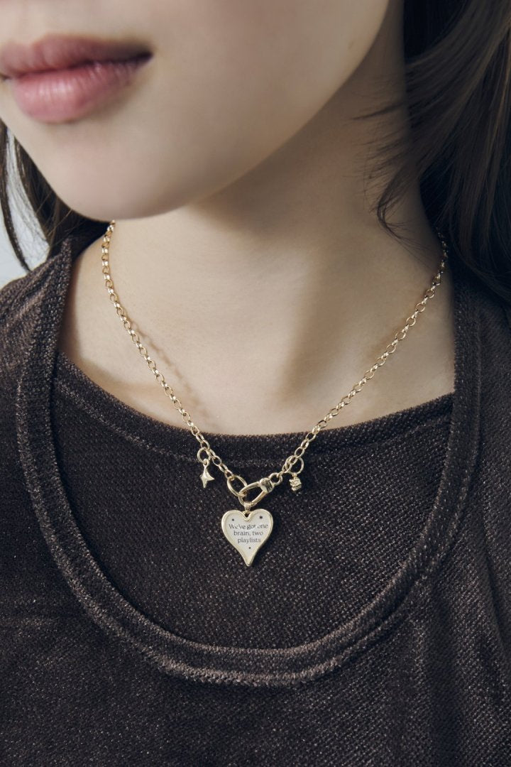 カラー ハート メッセージ ネックレス