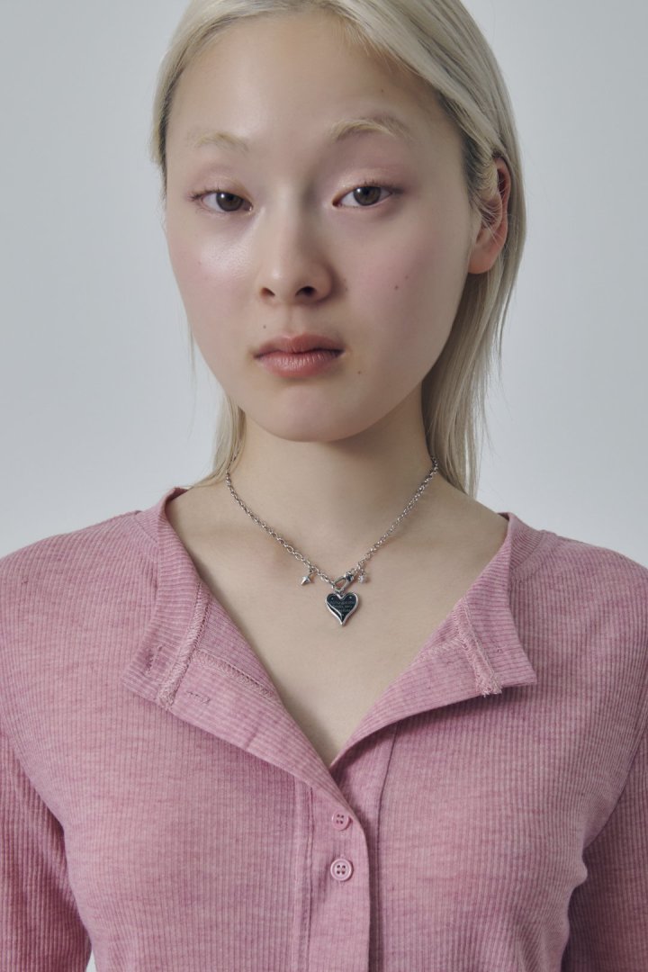 カラー ハート メッセージ ネックレス