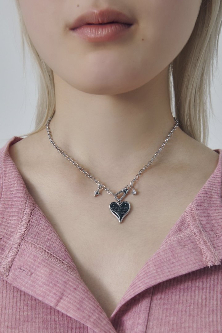 カラー ハート メッセージ ネックレス