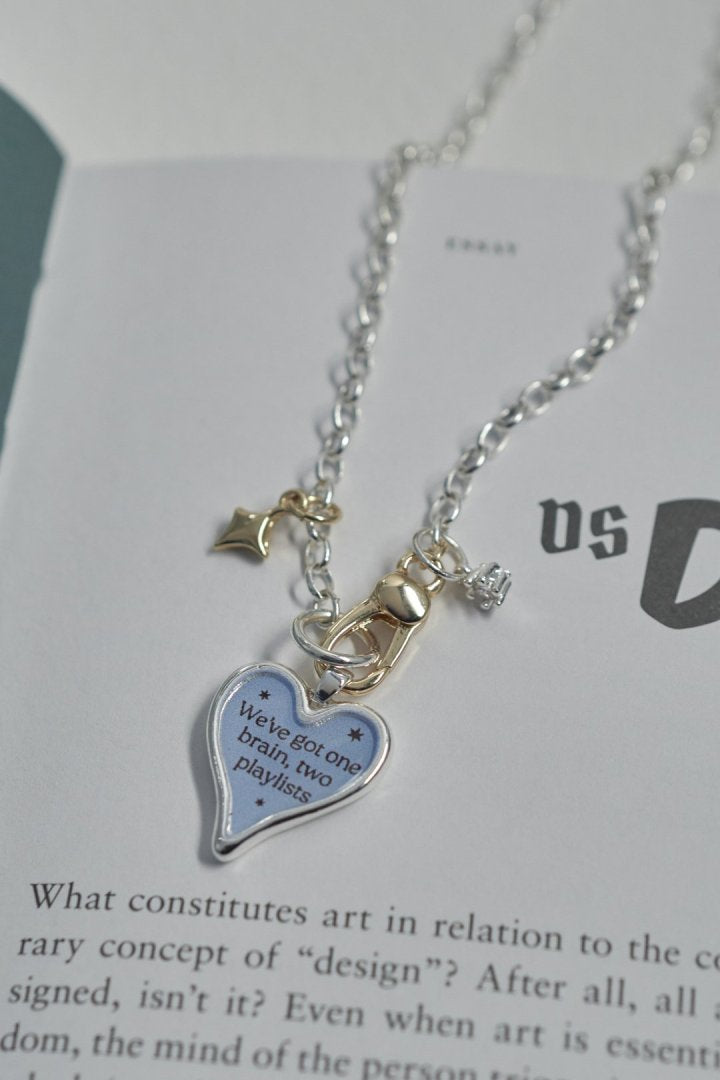 カラー ハート メッセージ ネックレス