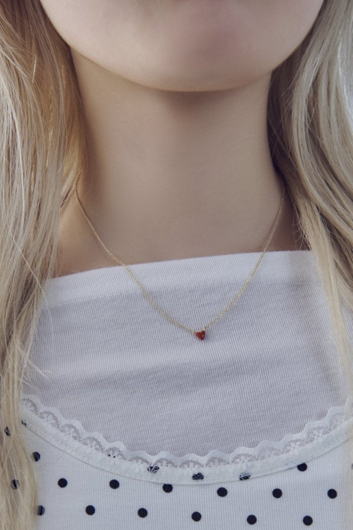 プチ カラー ハート ネックレス