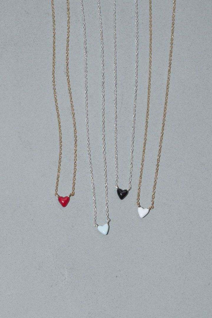 プチ カラー ハート ネックレス