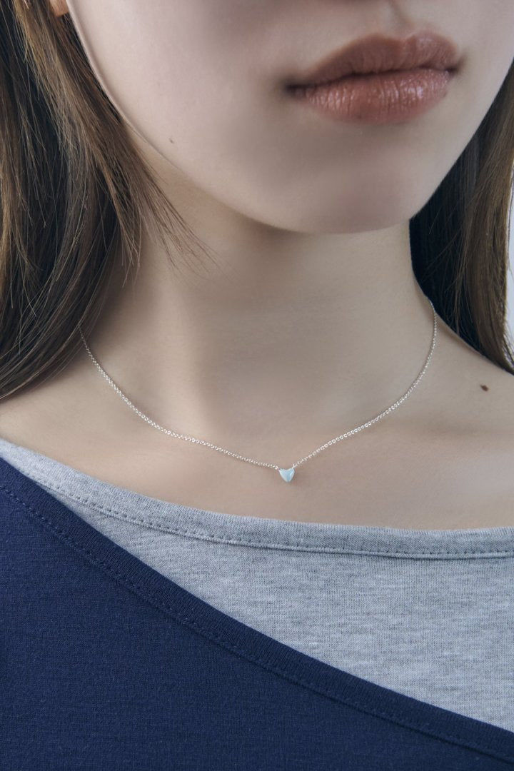 プチ カラー ハート ネックレス