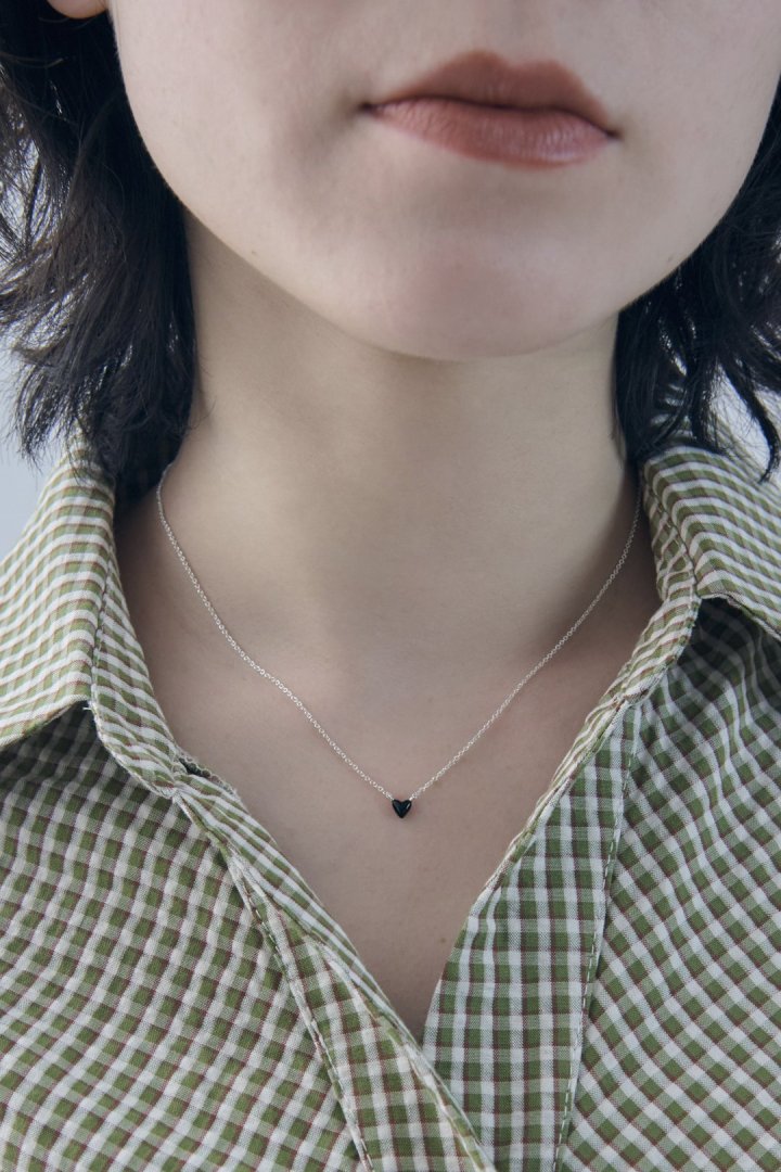 プチ カラー ハート ネックレス