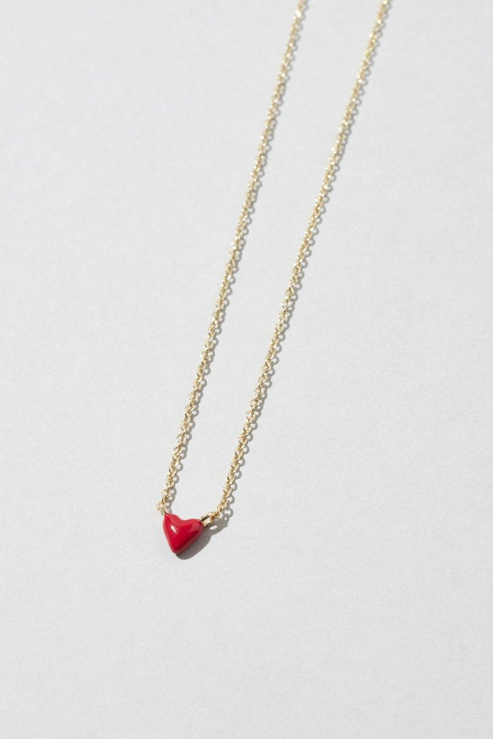 プチ カラー ハート ネックレス