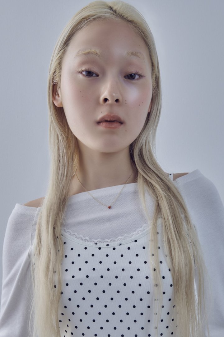 プチ カラー ハート ネックレス