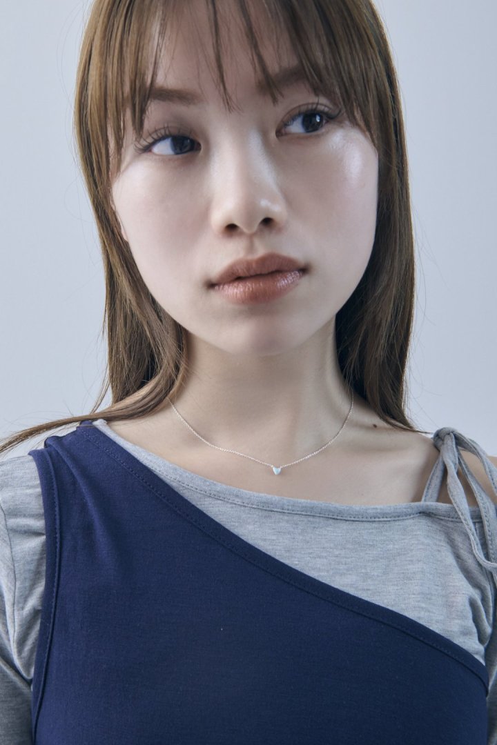 プチ カラー ハート ネックレス