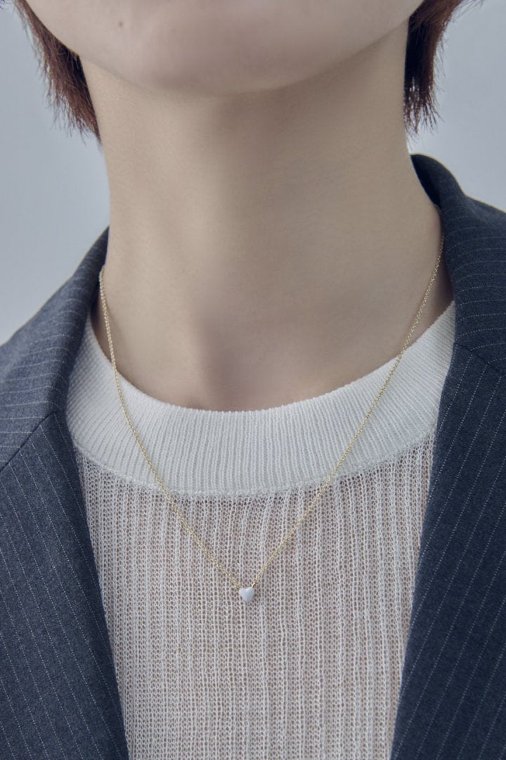 プチ カラー ハート ネックレス