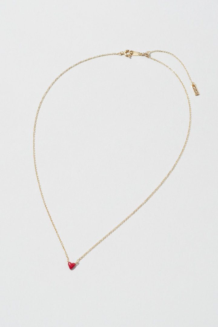 プチ カラー ハート ネックレス