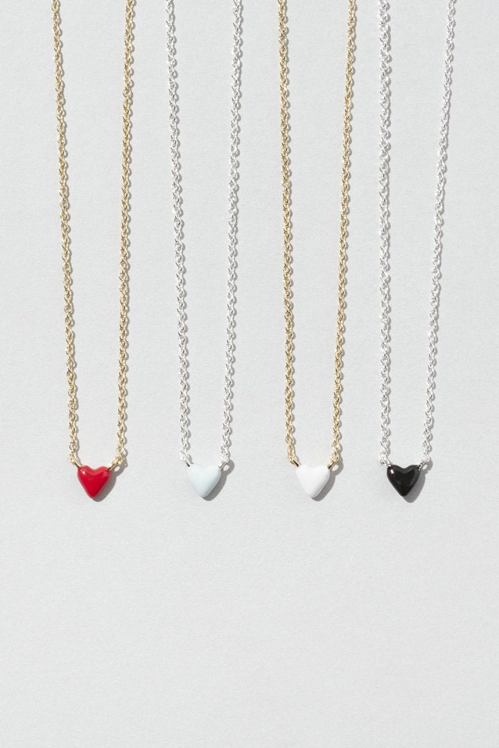 プチ カラー ハート ネックレス