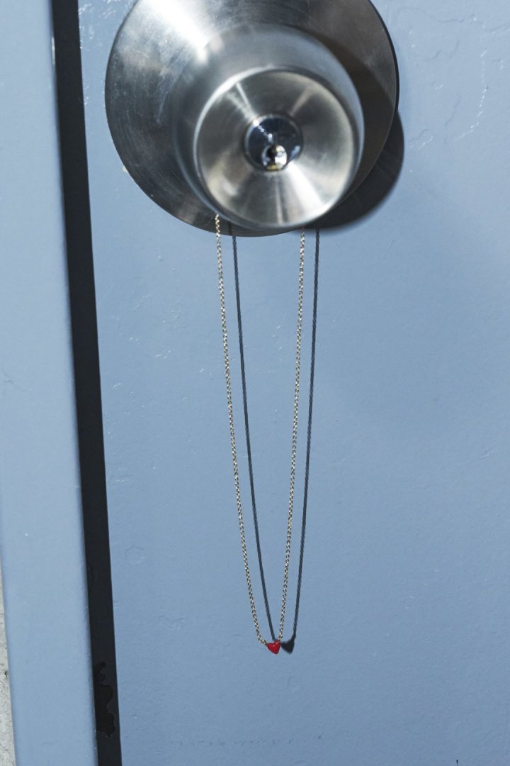 プチ カラー ハート ネックレス