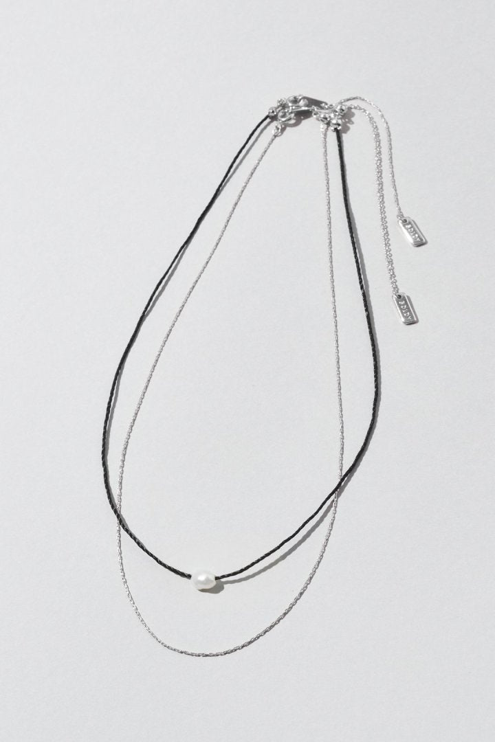 ウォーター パール コード × チェーン レイヤード ネックレス