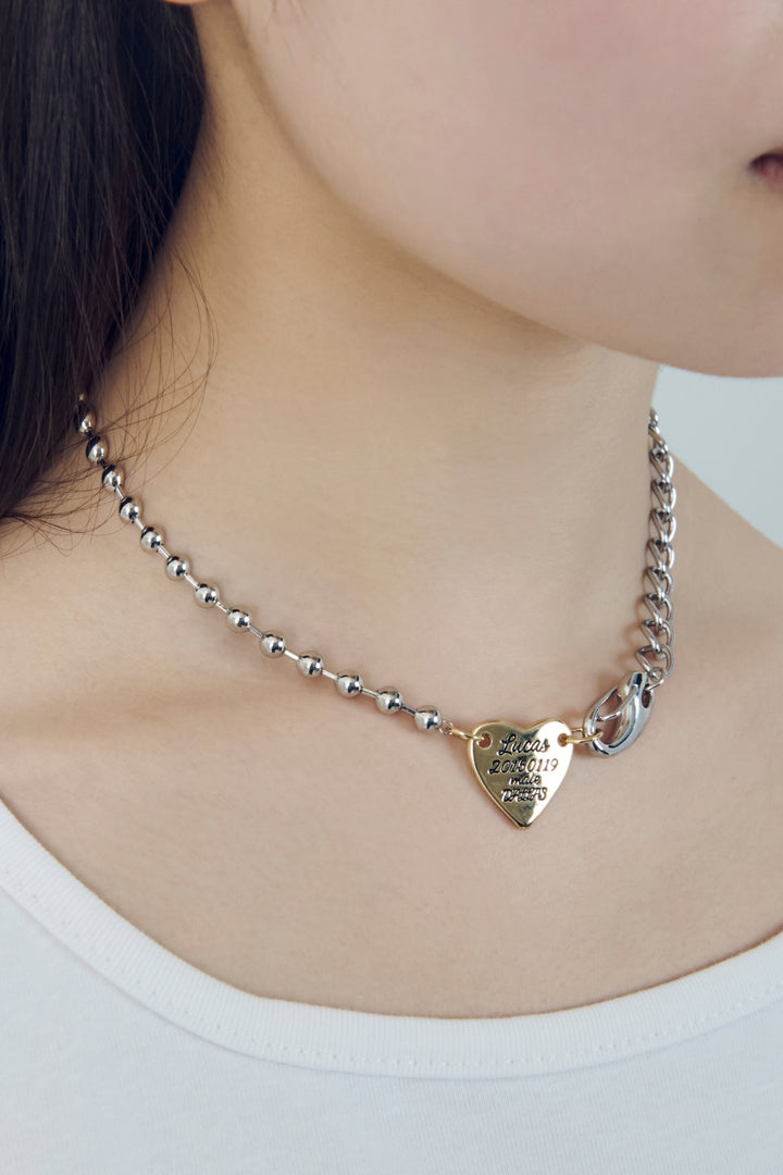 ルーカス ハート ID プレート ネックレス