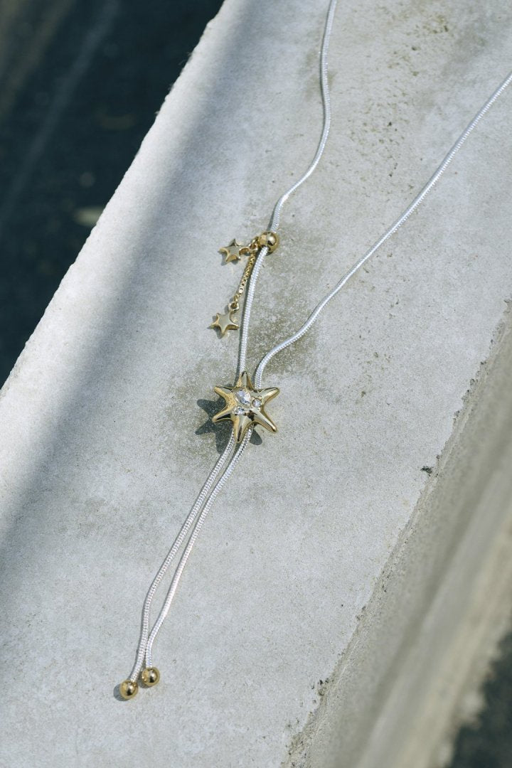 ポインテッド チャーム ループ タイイング ネックレス