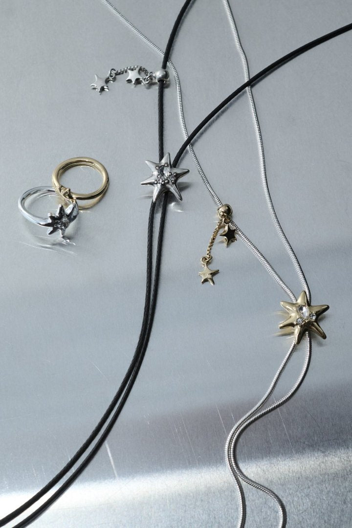 ポインテッド チャーム ループ タイイング ネックレス