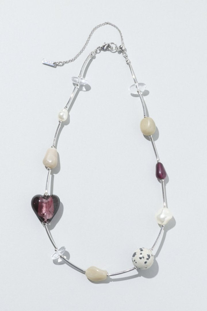 ダルメシアン × カラー ストーン ネックレス